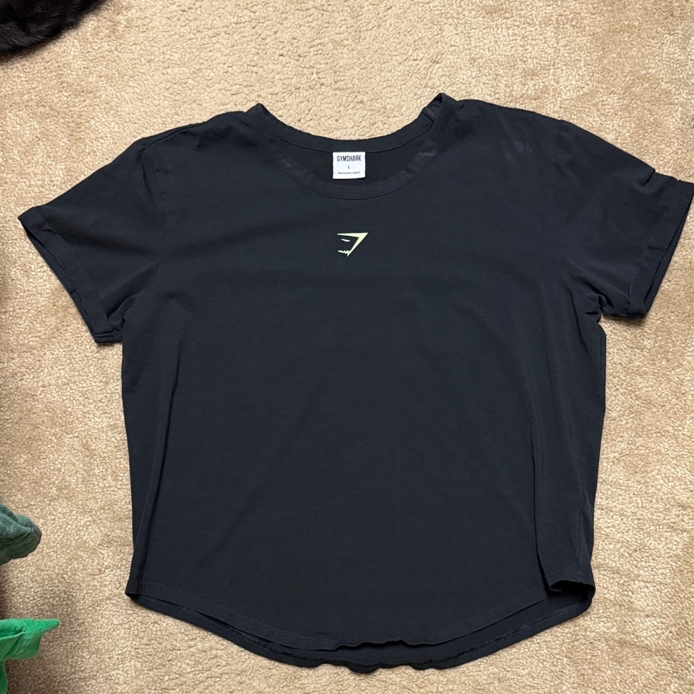 Gymshark Charcoal Black Tee with Logo Accent